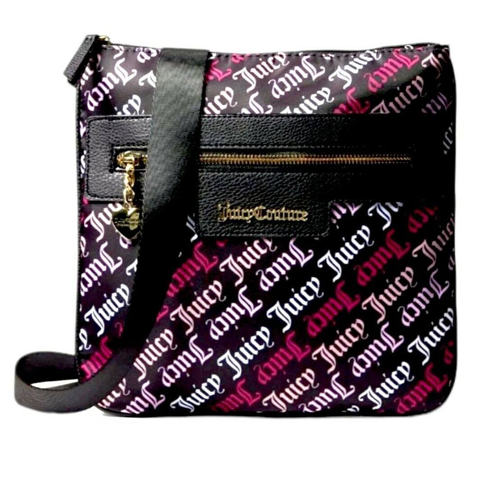 pink and black Juicy Couture crossbody bag nwt goth logo quality pleasure